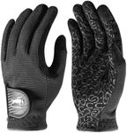 FINGER TEN Men's Horse Riding Gloves with Silicone Palm Grip(Black, Medium)