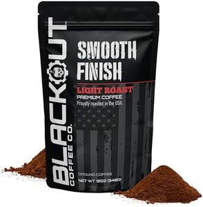 Blackout Coffee, Smooth Finish, 100% Light Roast Arabica Beans, Aromatic, Small Batch Fresh Roasted in the USA – 12 oz Bag (Ground)