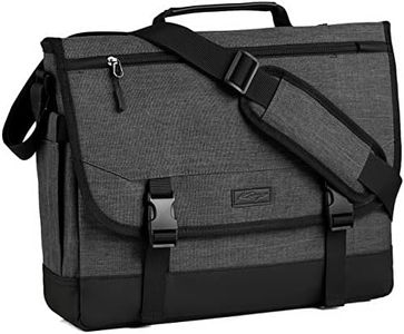 Messenger Bag for Men, KASQO 15.6 Inch Classic Water-Resistant Shoulder Bag Laptop Bag Computer Bag Satchel Bag Briefcase Work Bag for Travel Business College, Dark Gray