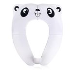 Pejoye Travel Toddler Toilet Seat, Portable Toilet Training Seat for Kids, Foldable Toilet Seat Toddler in ABS Material with 8 Anti Slip Silicon Pads and 1 Carry Bag, White Panda