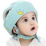 Ocanoiy Infant Helmet Baby Helmet for Crawling Walking Toddler Children Soft Cushion Harnesses Cap Adjustable Kid Hat (Crown Blue)