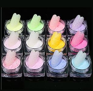 12 Colors Nail Art Candy Glitter Powder Set, Beauties Factory Sugar Dust Fine Powder Matte Effect Dipping Nail Decals Decorations