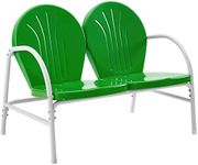 Crosley Furniture Griffith Metal Outdoor Loveseat, Grasshopper Green