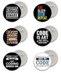 D2C Round pin Button Badges for Programmer, Coder, Developer, IT Professional for Boys Girls Men & Women batches for Bags, Backpack, Birthday Gift, Size-58mm