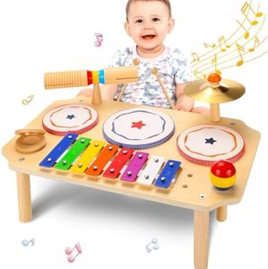 Juguetes de Instrumentos Musicales Juguetes para niños 4 años de Edad 5 6 7 Juguetes de xilófono para niños pequeños Tambor 3+ Juguetes Montessori