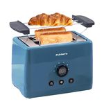 FUMATO 1000W Pop Up Toaster 2 Slices Automatic | Premium Bread Toaster with 6 Modes, Removable Crumb Tray, Extra Wide Slots | Cute Electric Toaster with Cancel, Reheat & Defrost | 1 Yr Warranty- Blue