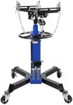 Transmission Jack, (3/5 Ton) 1322 Lbs Capacity 2 Stage Adjustable Hydraulic Telescopic Transmission Jack with Foot Pedal, 33.5"-69" High Lift and 360° Swivel Wheel, Garage/Shop Lift Hoist, BLUE
