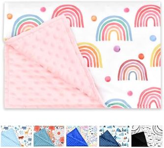 Winmany Baby Plush Blanket for Boys Girls Soft Minky Blankets Cover Dotted Backing Double Layer Toddler Warm Animal Blanket for Cot Bed Shower Gifts (Rainbow)