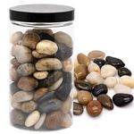 Polished Pebbles River Rocks Natural Mixed Aquarium Fish Tank Gravel 1-1.5 Inches Garden Decorative Ornamental Stones for Outdoor or Indoor Decor, Vase Fillers, Fish Tank, Landscaping Pebbles 2.2lb