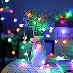 Fairy Lights Battery Operated, 5M 40LEDs Ball Globe String Light, Waterproof Decoraction for Indoor Outdoor Lighting, Bedroom, Valentine, Wedding, Party, Christmas, Tree (Multi-Colour)