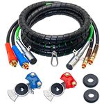 Dazakoot 15FT Air Line Hose Kit, 3-in-1 ABS & Power Airline Air Hose Kit for Semi Truck Tractor Trailer, Air Line Brake Hose Kit with Gladhand