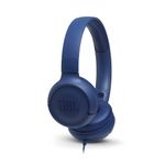 JBL T500 Over-Ear Lightweight Foldable Headphones with Pure Bass Sound, 1-Button Remote with Built-In Microphone, Blue