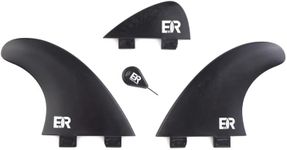 Eisbach Riders Sustainable Surfboard FCS Rapid River Surfing Set (Black, Small - 1.8 Inches) - Made in Germany from Recycled Plastic