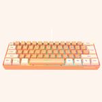 Snpurdiri 60% Wired Gaming Keyboard, RGB Backlit Ultra-Compact Mini Keyboard, Waterproof Mini Compact 61 Keys Keyboard for PC/Mac Gamer, Typist, Travel (Cream and Orange)