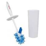 Vileda Toilet Brush Set, with Closed Caddy, White/Blue