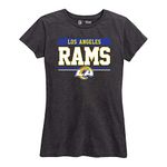 NFL Womens Charcoal Relaxed Fit Tshirt, Football Apparel, Tagless Short Sleeve Tee (Los Angeles Rams - Black, Womens Large)