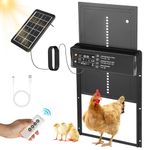 Automatic Chicken Coop Door, 2024 Solar Chicken Coop Door, Aluminium Chicken Coop Door with Programmable LCD Screen, Light Sensor, Remote Control, Puerta Gallinero Automatica Black