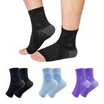 3 Pairs Neuropathy Socks for Women & Men, Toeless Compression Socks for Neuropathy Pain, Ankle Compression Socks Sleeve for Plantar Fasciitis Relief (Multicolor (3 Pcs), Large)