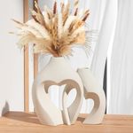 Zormon White Vases for Decor, Heart