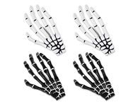 SCSpecial 2 Pairs Korean Style Gothic Skeleton Hands Bone Hair Clips - Black and White Fashion Punk Rock Devil Claw Alligator Barrettes Women Girls Hair Accessories