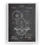 Magic Posters Harley Davidson Patent Print 1920 Art - Engine Construction - Poster Motorbike Gift Motorcycle Poster Vintage Blueprint Retro Biker Wall Decor - Frame Not Included