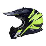 ViPER RSX221 Motocross Helmet - Adult MX Full Face Motorcycle Helmet Off Road - Electric Dirt Bike ATV Scooter Quad Mountain Motorbike Helmets ECE ACU Approved (Blue Fluo,M)