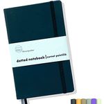 Mountparker Dotted Journal Bullet Notebook with Colour Dot Stickers - Soft Touch Hardcover, 100gsm Pure White Paper, 160 Pages, 5.3 x 8.4 Inches Planner (Classic Black)