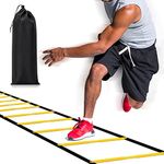 Agility Ladder 12 Rung 20 FT Speed Training Ladder Drill Sports Workout Equipment for Football Soccer Footwork Exercise (Yellow)