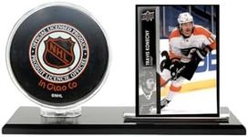 Collectible Supplies Acrylic Hockey Puck and Card Display Case | Acrylic Holder | Black Base and Clear Viewing Display Case | Protection & Elegant Design