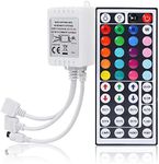 SUPERNIGHT LED Lights Remote Control, 44 Key Wireless IR Remote Controller with 2 Ports RGB LED Connector, LED Box for SMD3528 5050 LED Strip Lights