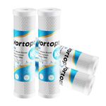 Vortopt 1 Micron 2.5" x 10" Whole House CTO Carbon Sediment Water Filter System - Replacement Cartridge for Any Standard RO Unit - Compatible with Dupont WFPFC8002, WFPFC9001, FXWTC, SCWH-5, 4 Pack