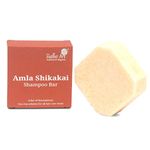 Rustic Art Amla Shikakai Organic Shampoo Bar with Methi & Ginger | Reduces hair fall, Detangles | Sulphate & Paraben Free | Natural & Organic | For Women & Men | 75 Gm