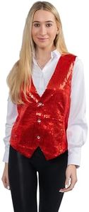 Dress Up America Sequin Vest for Men and Women - Adults Shiny Dance Vest - Disco Party Costume Vests