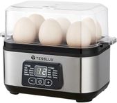 Tesslux Electric Rapid Egg Cooker, 6 Egg Capacity for Hard Boiled Eggs, Poached Eggs, Scrambled Eggs, or Omelets Maker with Auto Shut Off