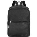 SYTRAH Leather Backpack for Women, Vintage 15.6 inch Laptop Backpack Purse for Women, College Casual Backpack Ladies Computer Backpack for Travel Business Work Pure Black