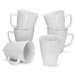 Miicol Ceramic Coffee Mugs Set of 6, Large Coffee Cups 400ml/14 oz, White Tea Cups, Porcelain Mugs for Latte, Cappuccino, Milk, Cocoa, Microwave & Dishwasher Safe