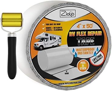 Ziollo RV Flex Repair Tape | White | 4 inch x 50 Foot Roll | Seal and Waterproof Roofs | Bond to EPDM Rubber with Butyl Sealant | Seam | Vent | Skylight | Flashing | Motorhome | Trailer | Camper |