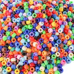 1000 Pcs 6x9 Mm Pony Beads Bulk Plastic Bracelet Beads Plastic Pony Beads for Bracelets Making Multi-Colored Bracelet Beads for Hair Braiding DIY Bracelet Necklace Key Chain and Jewelry Making