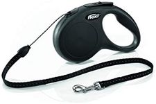 Flexi New Classic Tape Black Small 5m Retractable Dog Leash/Lead for dogs up to 15kgs/33lbs