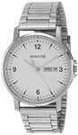 Sonata Quartz Analog with Day and Date White Dial Stainless Steel Strap Watch for Men-NS77083SM01