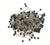 144 Black Pearl Head Dressmaking Craft PINS Size 38mm x 0.66mm