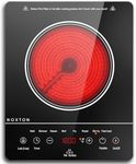 Noxton Portable Ceramic Hob with 13amp Plug, Pulg in Electric Hob with 4-Hour Timer, 9 Power Levels Up to 2000W, 8 Pre-set Functions Touch Sensor Control, Safety Lock