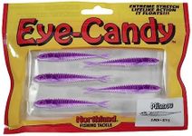 Northland Tackle Eye Candy Minnow Floating 3" Soft Plastic Fishing Lure for Walleye Fishing, 5 Baits Per Pack, Purple Shad