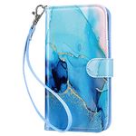 ULAK for iPhone 13 Case Wallet, Flip iPhone 13 Wallet with Card Holder PU Leather + TPU Bumper Stand Cover Kickstand Full Protective Phone Case for iPhone 13 6.1 inch - Marble