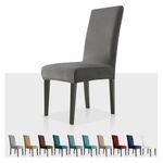 MAXIJIN Stretch Velvet Chair Covers for Dining Chairs Set of 6 Removable Velour Dining Chair Covers Plush Chair Slip Covers for Dining Room,Hotel,Kitchen,Ceremony (Grey, 6)