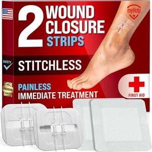 Emergency Wound Closure Strips - 2pk - Laceration Closure Kit - Stitchless & Easy to Use - Butterfly Bandages