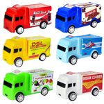 FunBlast Pull Push Van Toys, Set of 6 Pcs Vehicle Toys for Kids, Smoother and Speedier Cartoon Toy Vehicles for Children, Pull Back Toy Cars for 3+ Years Old Boys and Girls (Multicolor)