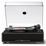1 BY ONE Record Player with Bluetooth Input, All-in-One High Fidelity Turntable with Built-in Speakers, Phono Preamp, AT-3600L Cartridge, 33/45 RPM
