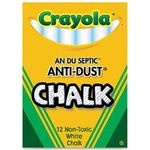 Crayola BIN1402BN Anti-Dust Chalk, White, 12 Sticks Per Box, 24 Boxes