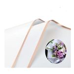 40 Counts Fresh Flowers Wrapping Paper,Wraps Waterproof Floral Wrapping Paper Sheets Fresh Flowers Bouquet Gift Packaging Korean Florist Supplies,Gold Edge 58cm x 58cm (White)